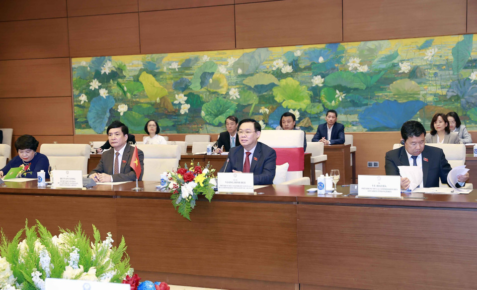 Chủ tịch Quốc hội Vương Đình Huệ phát biểu. (Ảnh: Doãn Tấn/TTXVN)