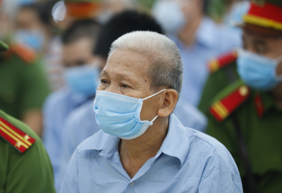 Các bị cáo tại phiên tòa. (Ảnh: Doãn Tấn/TTXVN)