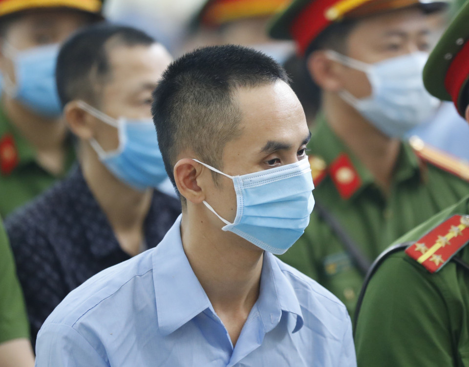 Bị cáo Lê Đình Doanh tại phiên tòa. (Ảnh: Doãn Tấn/TTXVN)