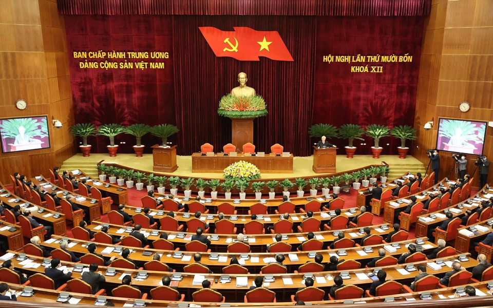 1. Tổ chức thành công đại hội các Đảng bộ trực thuộc Trung ương; hoàn tất các văn kiện, nhất trí nhân sự trình Đại hội XIII của Đảng. Trong ảnh: Hội nghị lần thứ 14 Khóa XII Ban chấp hành Trung ương Đảng Cộng sản Việt Nam. (Ảnh: TTXVN)