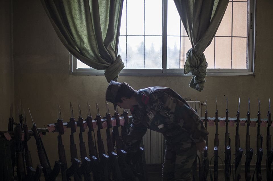 Kho bảo quản vũ khí trong học viện. (Ảnh: Sputnik)