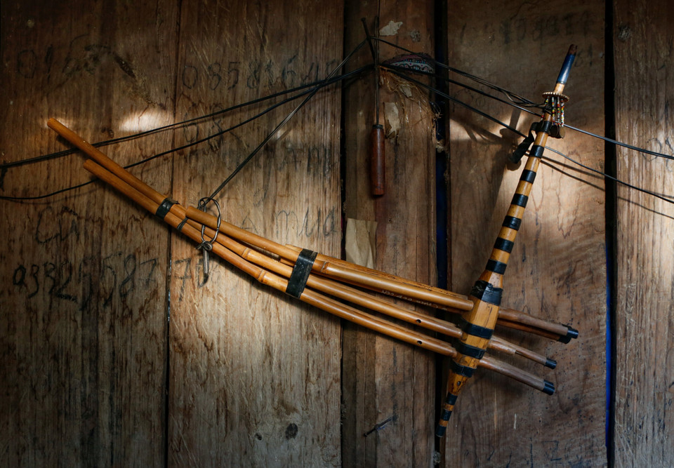 Một chiếc khèn Mông hoàn chỉnh. (Ảnh: Tuấn Anh/TTXVN)