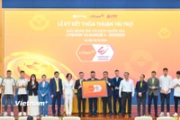 Ngân hàng Lộc Phát (LPBank) tiếp tục giữ vai trò là Nhà tài trợ chính của Giải Bóng đá Vô địch Quốc gia V-League 2025/26. (Ảnh: Việt Anh/Vietnam+)