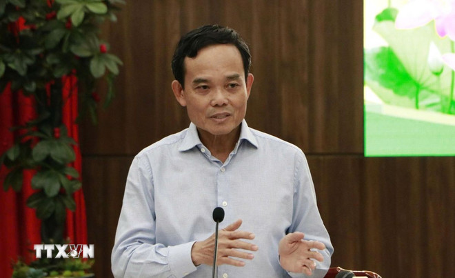 Tajemník ústředního výboru strany a tajemník stranického výboru Ho Či Minova města Tran Luu Quang hovoří na pracovním zasedání. (Foto: Huyen Trang/VNA) ttxvn-tran-luu-quang2.jpg