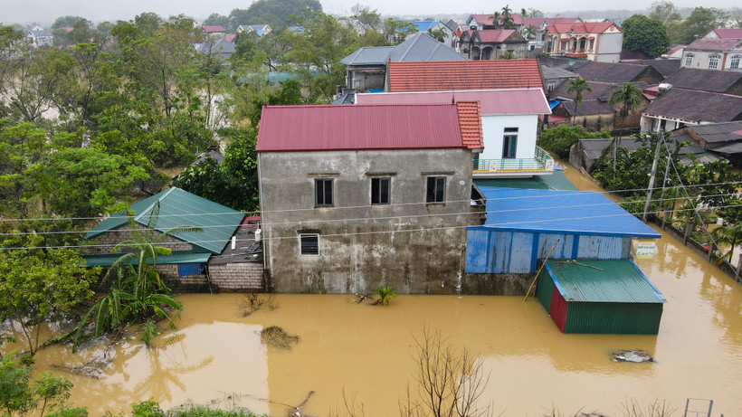 Một số tỉnh miền Bắc đang gồng mình chống mưa lũ. (Ảnh: Hoài Nam/Vietnam+)
