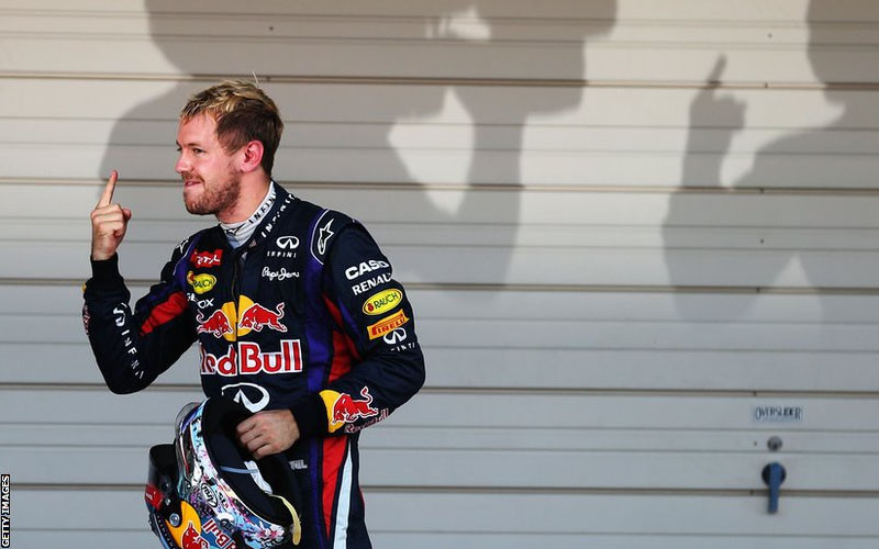 Sebastian Vettel về nhất chặng đua ở Nhật Bản hồi tháng 10. Tay đua người Đức lần thứ tư liên tiếp vô địch thế giới môn F1. (Nguồn: Getty Images)