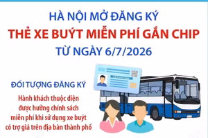 Hà Nội mở đăng ký thẻ xe buýt miễn phí gắn chip từ ngày 6/7