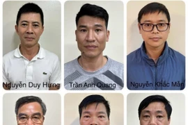 Các bị can bị truy tố. (Ảnh: Bộ Công an/TTXVN phát)