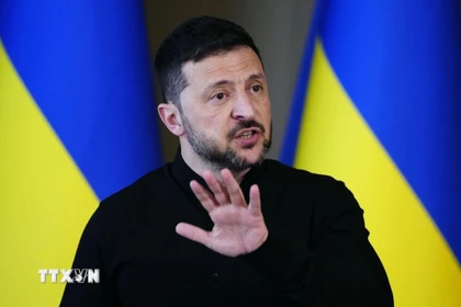Tổng thống Ukraine Volodymyr Zelensky. (Ảnh: Kyodo/TTXVN)