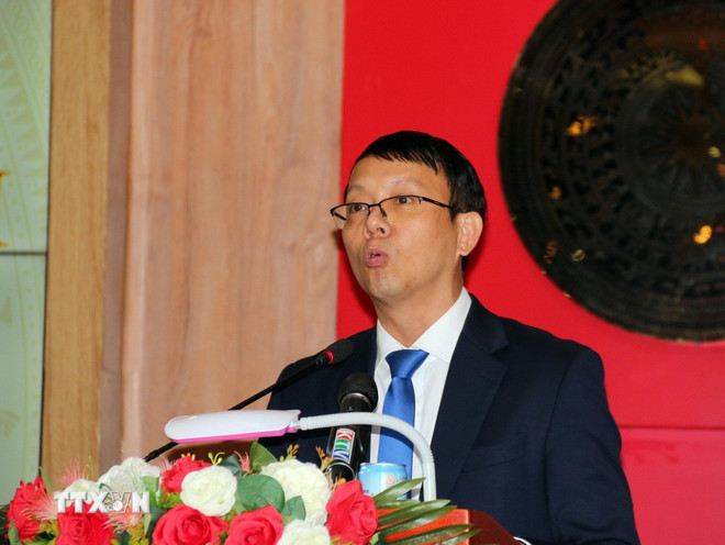 M. Nguyen Thanh Ha, vice-président du Comité populaire provincial de Khanh Hoa pour le mandat 2021-2026, a prononcé un discours pour accepter sa nomination. (Photo : Cong Thu/VNA) ttxvn-3110-khanh-hoa-cong-tac-can-bo-2.jpg
