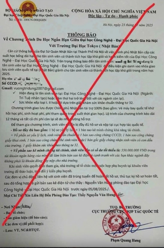 Hanoi Ulusal Üniversitesi'ne