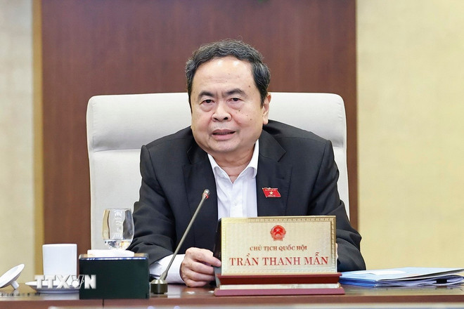 Președintele Adunării Naționale, Tran Thanh Man, vorbește. (Foto: Doan Tan/VNA) ttxvn-0611-quoc-hoi-2.jpg