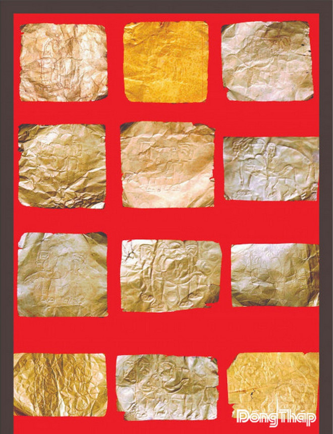 Samlingen av guldbladssniderier av elefanter, erkända som nationalskatter, visas på Dong Thap Provincial Museum, anläggning 1 (My Tho-distriktet). (Källa: Dong Thap Newspaper) 2210-dong-thap-vang-la-bao-vat-quoc-gia-3-3439.jpg