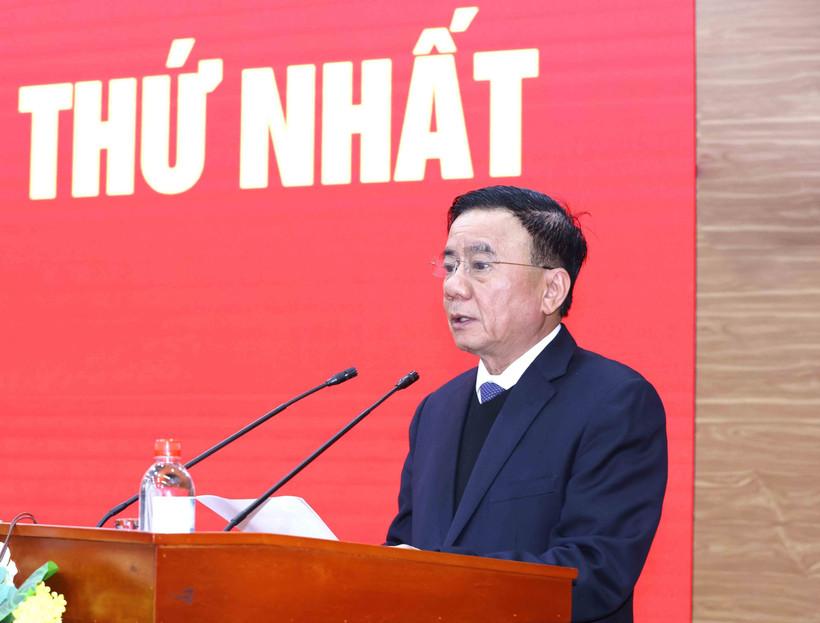 Đồng chí Trần Cẩm Tú, Ủy viên Bộ Chính trị, Thường trực Ban Bí thư, Bí thư Đảng uỷ các cơ quan Đảng Trung ương phát biểu chỉ đạo Hội nghị. (Ảnh: Phương Hoa/TTXVN)