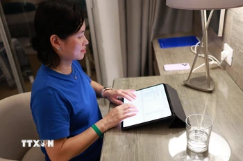 Chị Nguyễn Thanh Phương, Chủ tịch Mạng lưới người Việt ở Luxembourg. (Ảnh: TTXVN phát)