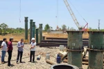 Công trình cầu Biển Hồ ở Gia Lai đặt mục tiêu hoàn thành vào giữa năm 2025. (Ảnh: Hoài Nam/TTXVN)