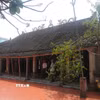 Khu Đại đình (hay còn gọi là Đình chính) có mặt bằng kiến trúc hình chữ Đinh bề thế, gồm căn nhà 5 gian, 2 chái, 4 mái cong, mái lợp ngói mũi, diện tích khoảng 210m2. (Ảnh: Hoa Mai/TTXVN)