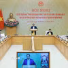 Thủ tướng Phạm Minh Chính chủ trì Hội nghị sơ kết triển khai “Chiến dịch Quang Trung” xây dựng nhà ở cho nhân dân có nhà bị thiệt hại do bão, lũ tại khu vực miền Trung. (Ảnh: Dương Giang/TTXVN)
