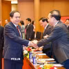 Chủ tịch Quốc hội Trần Thanh Mẫn với đại biểu. (Ảnh: Doãn Tấn/TTXVN)