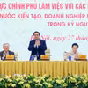 Thủ tướng Phạm Minh Chính chủ trì Hội nghị Thường trực Chính phủ làm việc với doanh nghiệp nhỏ và vừa. (Ảnh: Dương Giang/TTXVN)
