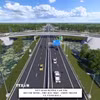 Phối cảnh đường Vành đai 4 Tp. Hồ Chí Minh có chiều dài 48km đoạn qua tỉnh Bình Dương. (Ảnh: TTXVN phát)