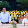 Thủ tướng Phạm Minh Chính chủ trì Hội nghị thông qua dự thảo báo cáo của Đoàn Kiểm tra 1908 đối với Thành ủy Thành phố Hồ Chí Minh, Ban Thường vụ Tỉnh ủy Bình Dương và Bà Rịa-Vũng Tàu. (Ảnh: Dương Giang/TTXVN)