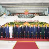 Tổng Bí thư Tô Lâm, các đồng chí lãnh đạo, nguyên lãnh đạo Đảng, Nhà nước dự Đại hội. (Ảnh: TTXVN)