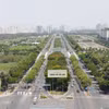 Đoạn cuối đường Mai Chí Thọ (thuộc Dự án Đại lộ Đông Tây) kết nối với Xa lộ Hà Nội. (Ảnh: Tung Tuyến/TTXVN)