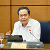 Chủ tịch Quốc hội Trần Thanh Mẫn, đại biểu Quốc hội Thành phố Hồ Chí Minh phát biểu tại buổi thảo luận ở tổ về 3 dự án luật: Luật Đất đai (sửa đổi); Luật Nhà ở (sửa đổi); Luật Kinh doanh bất động sản (sửa đổi). (Ảnh: Doãn Tấn/TTXVN)
