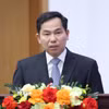 Tổng Thư ký Quốc hội, Chủ nhiệm Văn phòng Quốc hội Lê Quang Mạnh chủ trì họp báo. (Ảnh: TTXVN phát)
