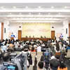 Quang cảnh họp báo về kỳ họp thứ nhất Quốc hội khóa XVI. (Nguồn: Báo Đại biểu Nhân dân)