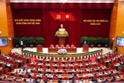 Quang cảnh phiên bế mạc Hội nghị lần thứ 12 Ban Chấp hành Trung ương Đảng khóa XIII. (Ảnh: Phạm Kiên/TTXVN)