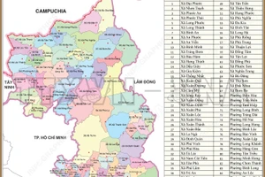 95 đơn vị hành chính cấp xã của tỉnh Đồng Nai năm 2025