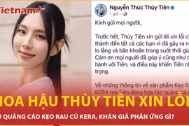 Hoa hậu Thùy Tiên xin lỗi vụ quảng cáo kẹo rau củ Kera, khán giả phản ứng gì?