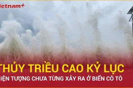 Biển đặc khu Cô Tô đạt mức thủy triều cao kỷ lục