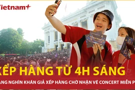 Hàng nghìn người xếp hàng từ 4h sáng chờ vé "Việt Nam trong tôi" miễn phí