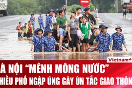 Một số tuyến đường Hà Nội vẫn ngập úng, nhiều tài xế phải quay đầu