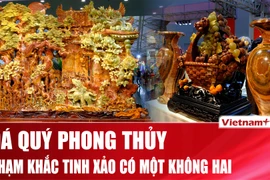 Những tác phẩm chạm khắc đá quý đẹp mê hồn tại Hội chợ Xuân 2026