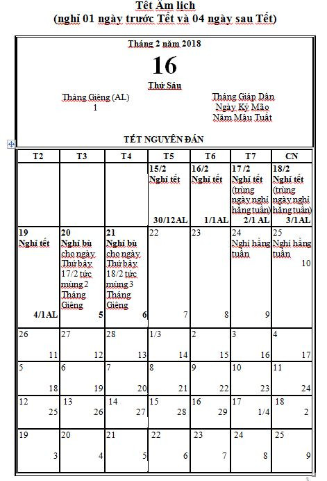 Tết Nguyên đán 2018 sẽ không thực hiện hoán đổi ngày nghỉ ảnh 3