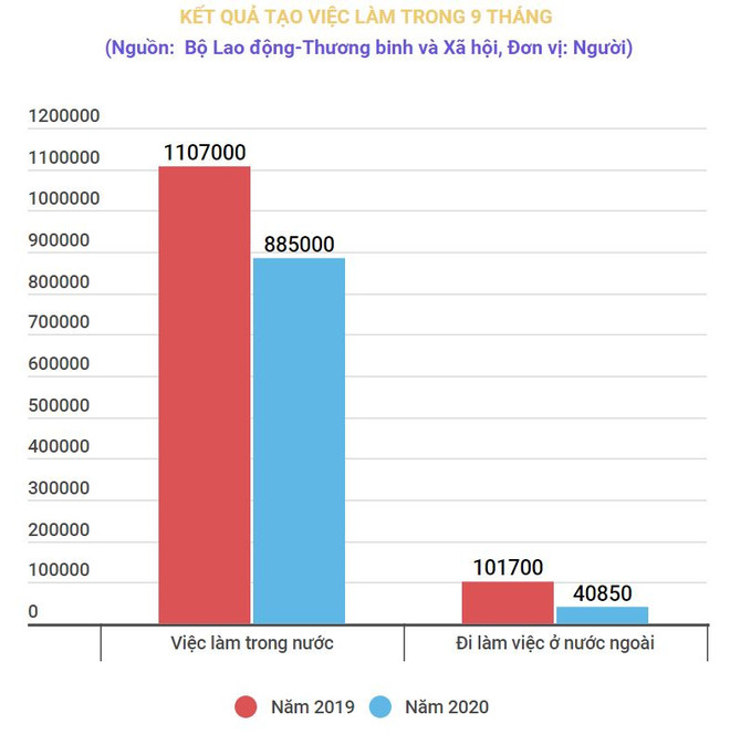 Giải quyết việc làm trong 9 tháng giảm 23% do ảnh hưởng của COVID-19 ảnh 1