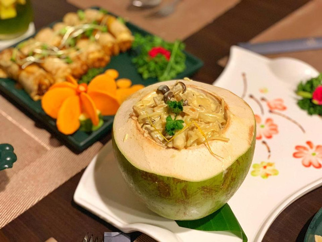 Thực đơn các món chay năm nay rất đa dạng. (Ảnh: Nhà hàng Vị Lai) Hà Nội: Các món chay, cỗ chay đắt khách dịp Rằm tháng Bảy ảnh 3
