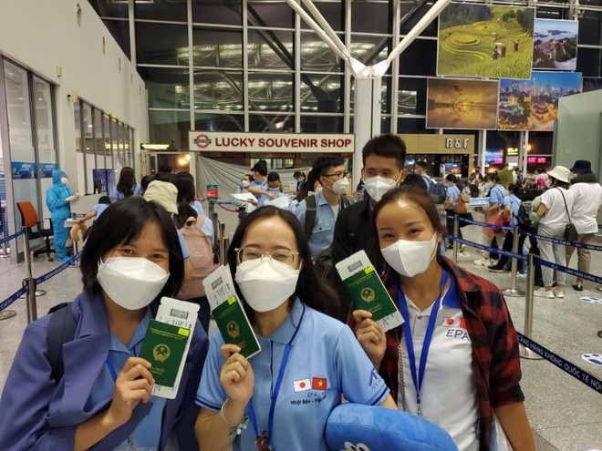 Các ứng viên điều dưỡng, hộ lý khóa 8 lên đường sang Nhật Bản làm việc. (Ảnh: PV/Vietnam+) Gần 1.900 điều dưỡng, hộ lý Việt Nam đã sang làm việc tại Nhật Bản ảnh 2