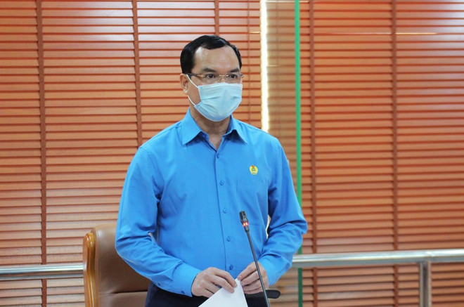 Ông Nguyễn Đình Khang, Chủ tịch Tổng Liên đoàn Lao động Việt Nam. (Ảnh: PV/Vietnam+) Nhiều giải pháp hỗ trợ doanh nghiệp và người lao động là F0, F1, F2 ảnh 2