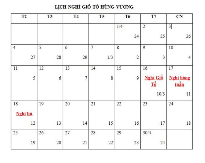 Công bố chính thức lịch nghỉ các dịp nghỉ lễ trong năm 2016 ảnh 4