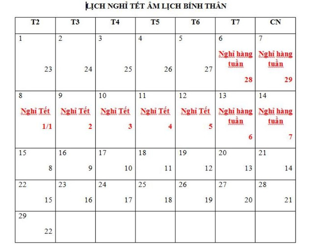 Công bố chính thức lịch nghỉ các dịp nghỉ lễ trong năm 2016 ảnh 2