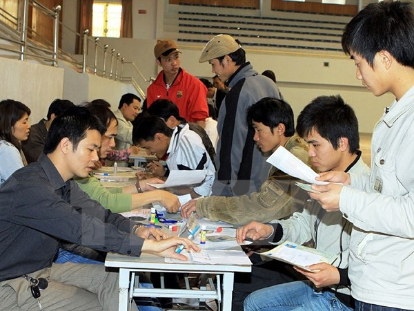Tư vấn cho lao động đi làm việc ở nước ngoài. (Ảnh: TTXVN) Xử phạt trên 2 tỷ đồng đối với 16 doanh nghiệp xuất khẩu lao động ảnh 1
