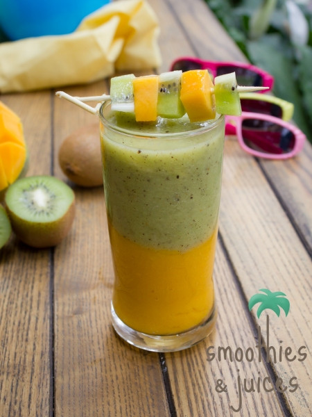 Sinh tố kiwi-xoài đẹp mắt. (Ảnh: Smoothies Juices) Bốn loại sinh tố kết hợp từ quả "ngoại" và " trái cây nội ảnh 3