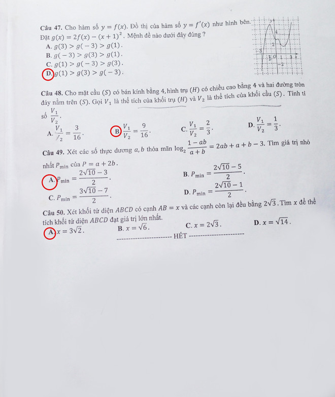 Gợi ý giải đề môn Toán kỳ thi THPT Quốc gia năm 2017 ảnh 14
