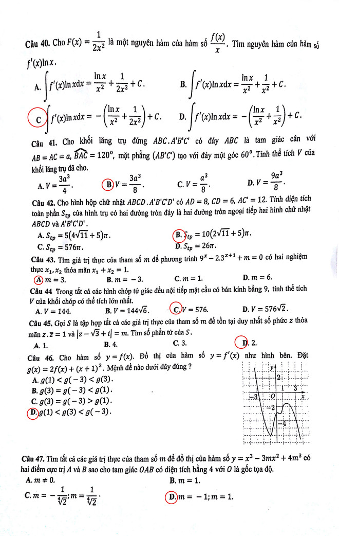 Gợi ý giải đề môn Toán kỳ thi THPT Quốc gia năm 2017 ảnh 6
