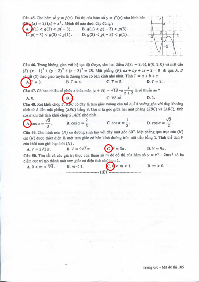 Gợi ý giải đề môn Toán kỳ thi THPT Quốc gia năm 2017 ảnh 21